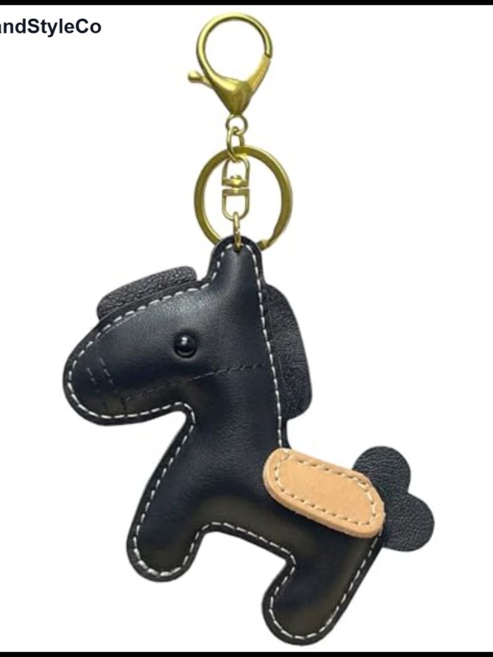 Faux Leather Horse Bag Charm Keychain Purse Accessory